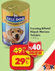 FREE DOG BİFTEKLİ KÖPEK MAMASI YETİŞKİN 400 G indirimli fiyat FREE DOG BİFTEKLİ KÖPEK MAMASI YETİŞKİN 400 G fiyat ve kampanya bilgisi